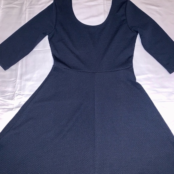 Cute Navy Blue 3/4 Sleeve Dress - Picture 2 of 2